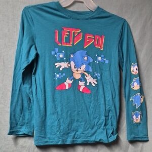 Kids Sonic the Hedgehog Blue Long Sleeve Shirt XL (14/16)